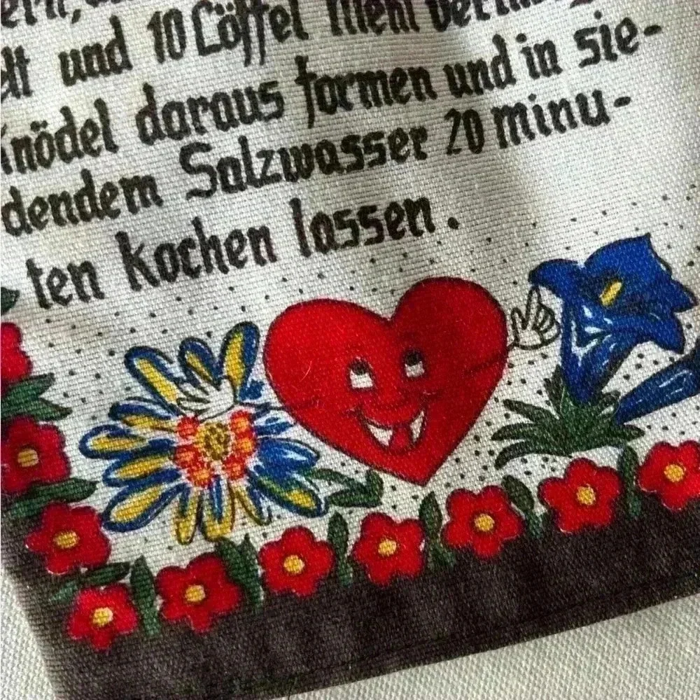 Vintage KOLF Austria Folk Art Oven Mitt German Antique Knödel Recipe